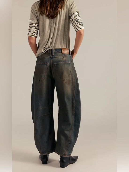 We The Free Denim - We The Free Lucky You Mid Rise Barrel Jeans Archive Grey Size 32 Women’s